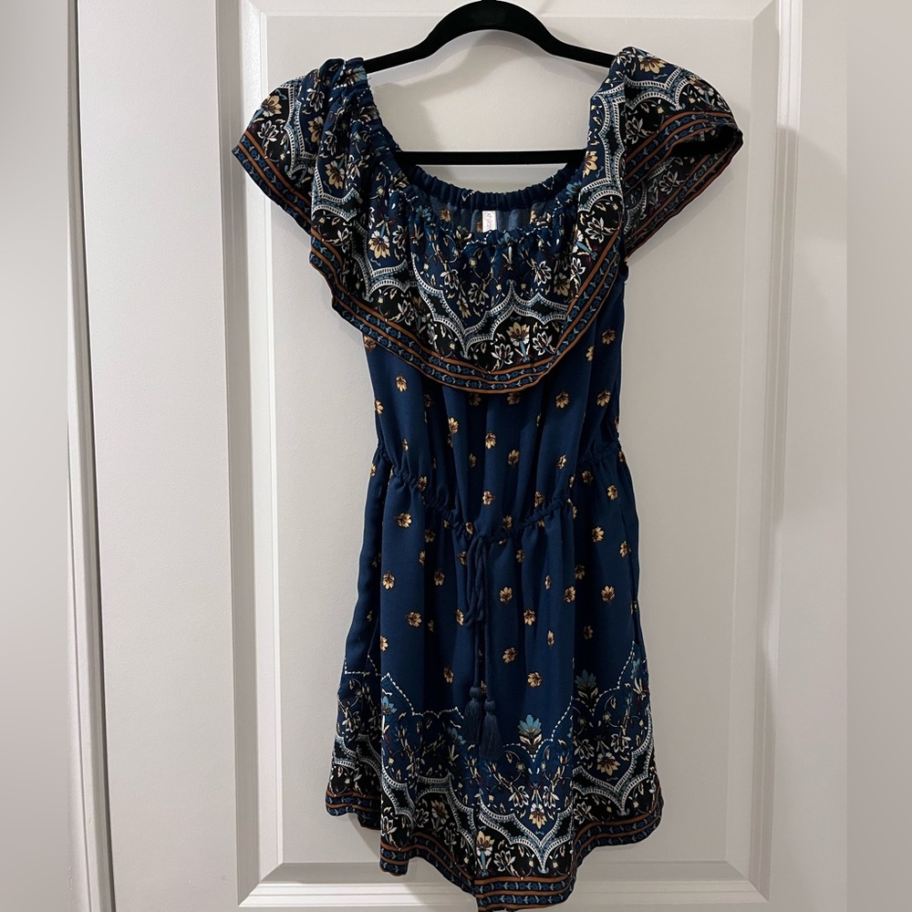 Xhilaration off the shoulder pocket romper . Size small .